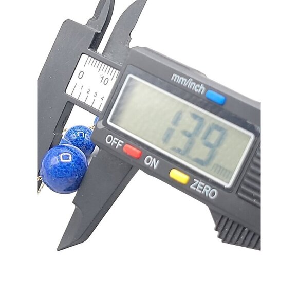 14k Graduated Lapis Lazuli Beaded Necklace 19" Yellow Gold Chain 7.1mm-13mm Bead - Picture 16 of 16